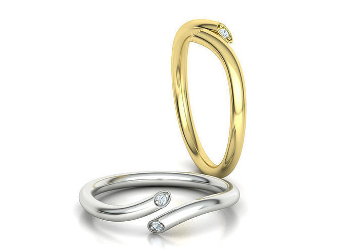BEVERLY BYPASS DIAMOND BAND RING 3dmodel 3D print model