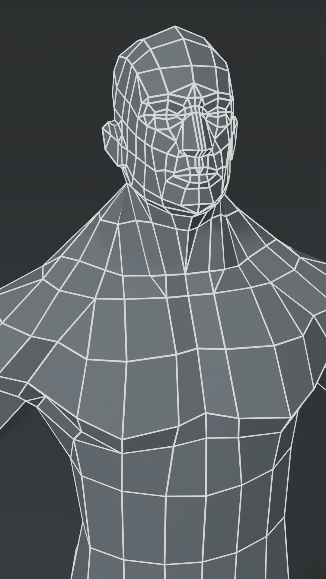 Superhero Muscular Male Body Base Mesh  3D Model 1000 Polygons Low-poly 3D model_14