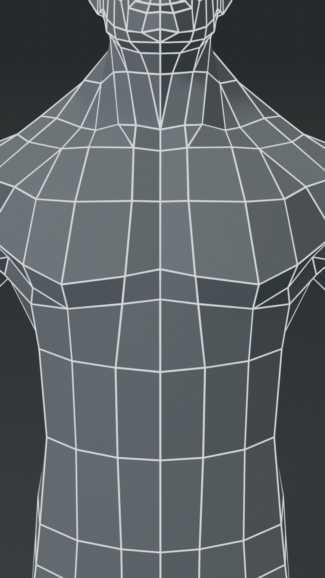 Superhero Muscular Male Body Base Mesh  3D Model 1000 Polygons Low-poly 3D model_8