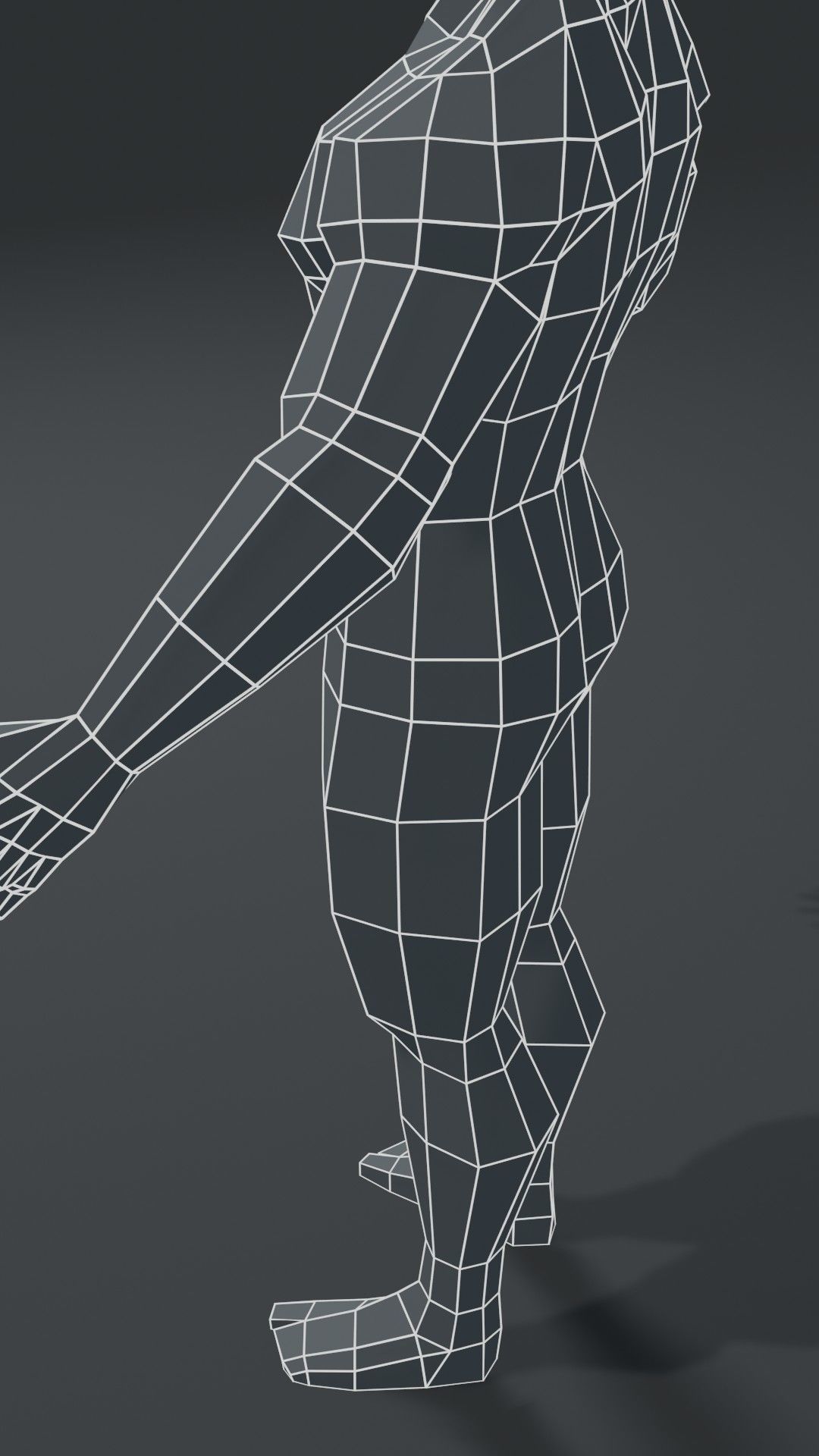 Superhero Muscular Male Body Base Mesh  3D Model 1000 Polygons Low-poly 3D model_9