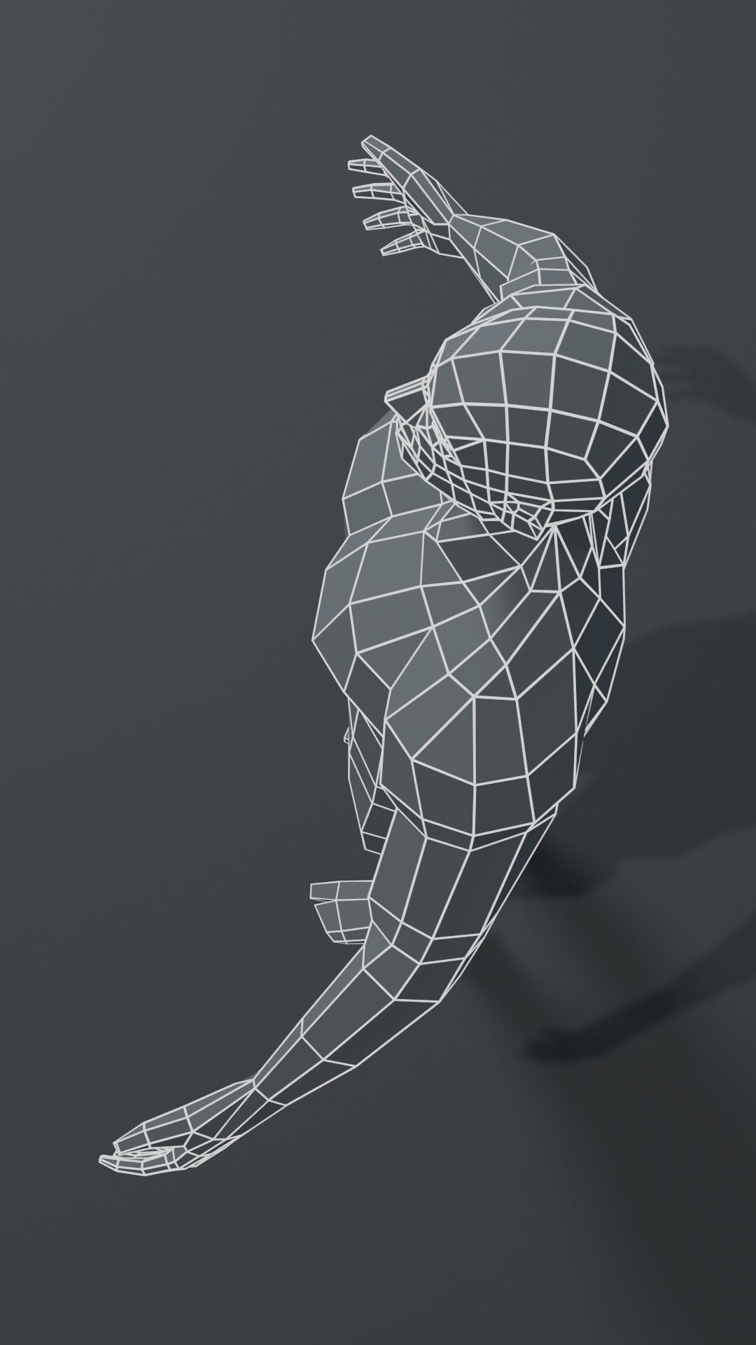 Superhero Muscular Male Body Base Mesh  3D Model 1000 Polygons Low-poly 3D model_17