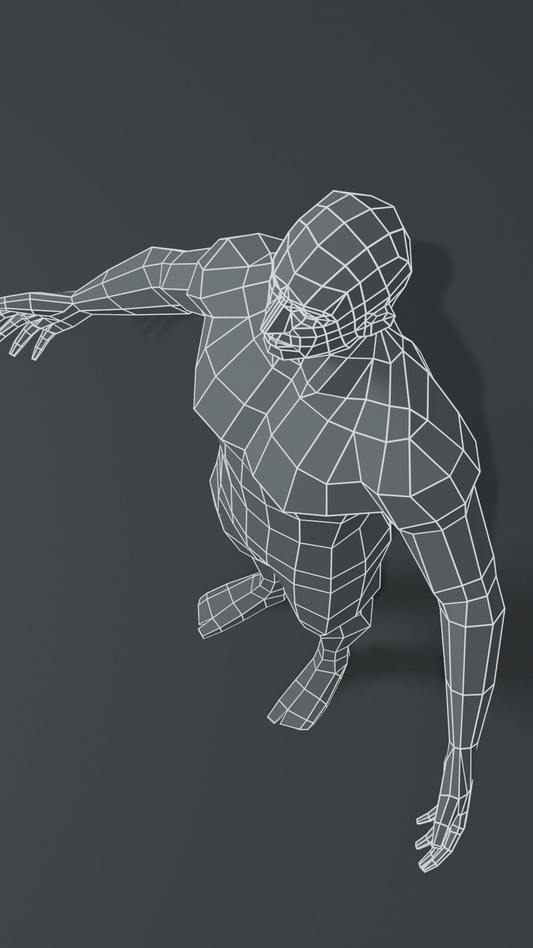 Superhero Muscular Male Body Base Mesh  3D Model 1000 Polygons Low-poly 3D model_5