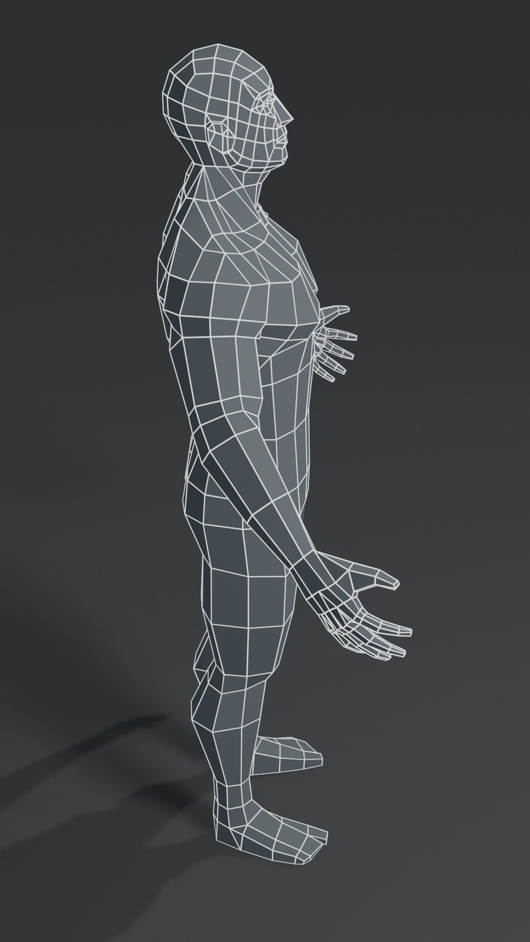 Superhero Muscular Male Body Base Mesh  3D Model 1000 Polygons Low-poly 3D model_13