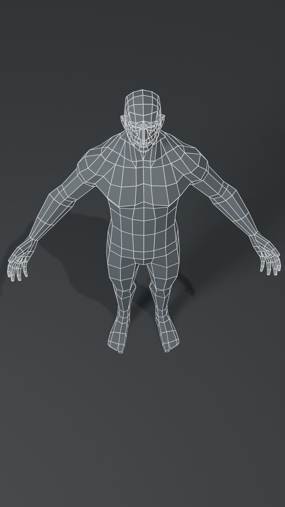 Superhero Muscular Male Body Base Mesh  3D Model 1000 Polygons Low-poly 3D model_20