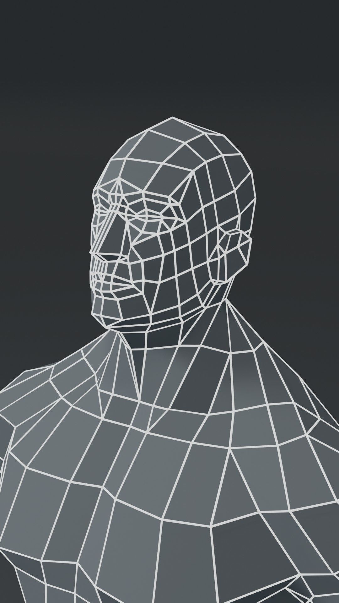 Superhero Muscular Male Body Base Mesh  3D Model 1000 Polygons Low-poly 3D model_4