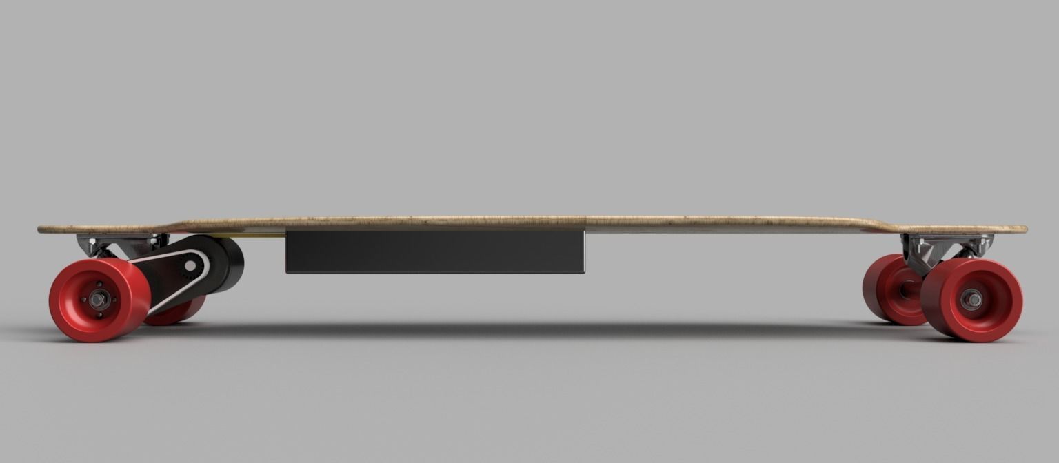 electric skateboard Low-poly 3D model_5