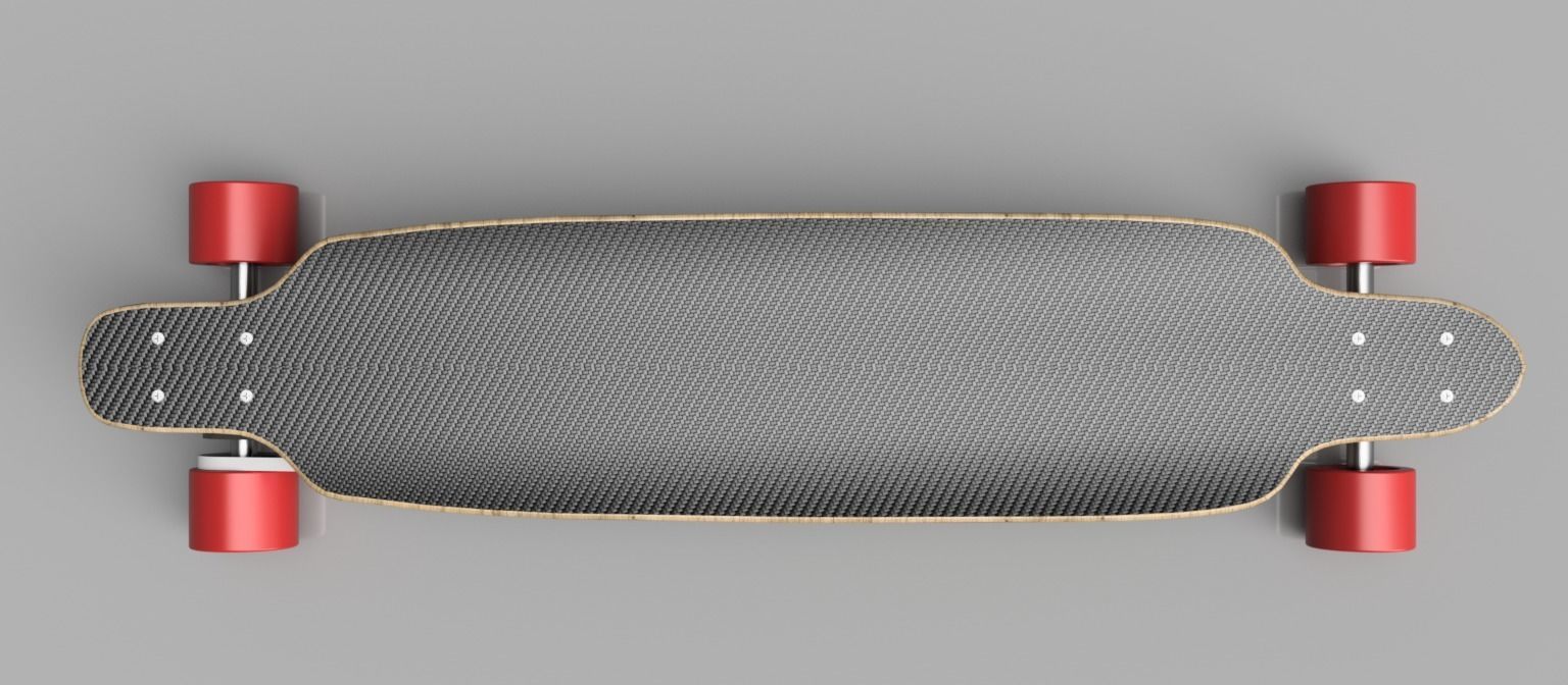 electric skateboard Low-poly 3D model_1