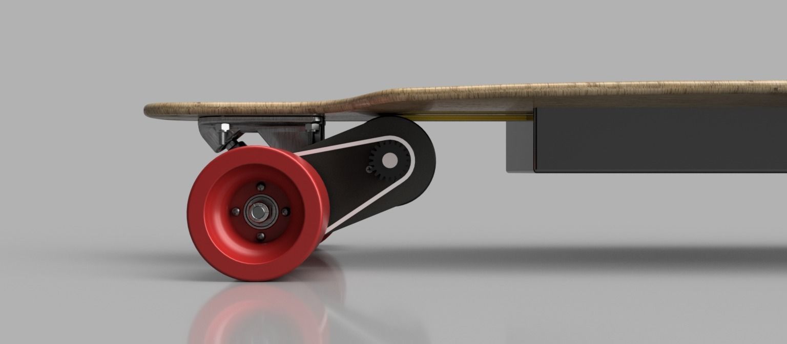 electric skateboard Low-poly 3D model_4