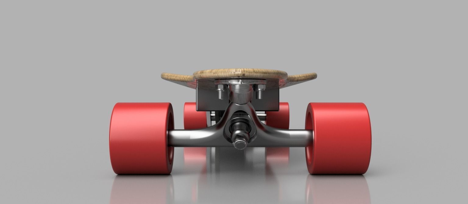 electric skateboard Low-poly 3D model_3