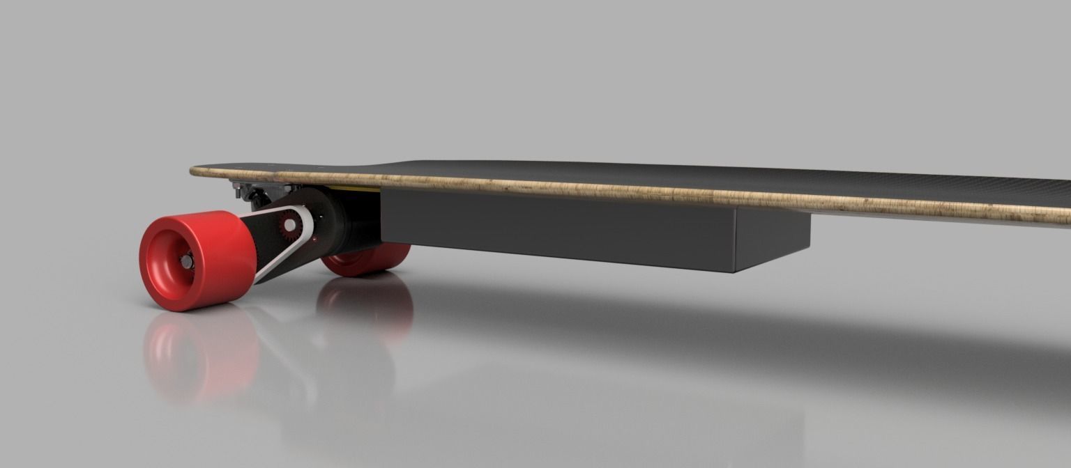 electric skateboard Low-poly 3D model_2