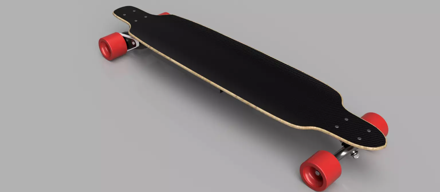 electric skateboard Low-poly 3D model_0