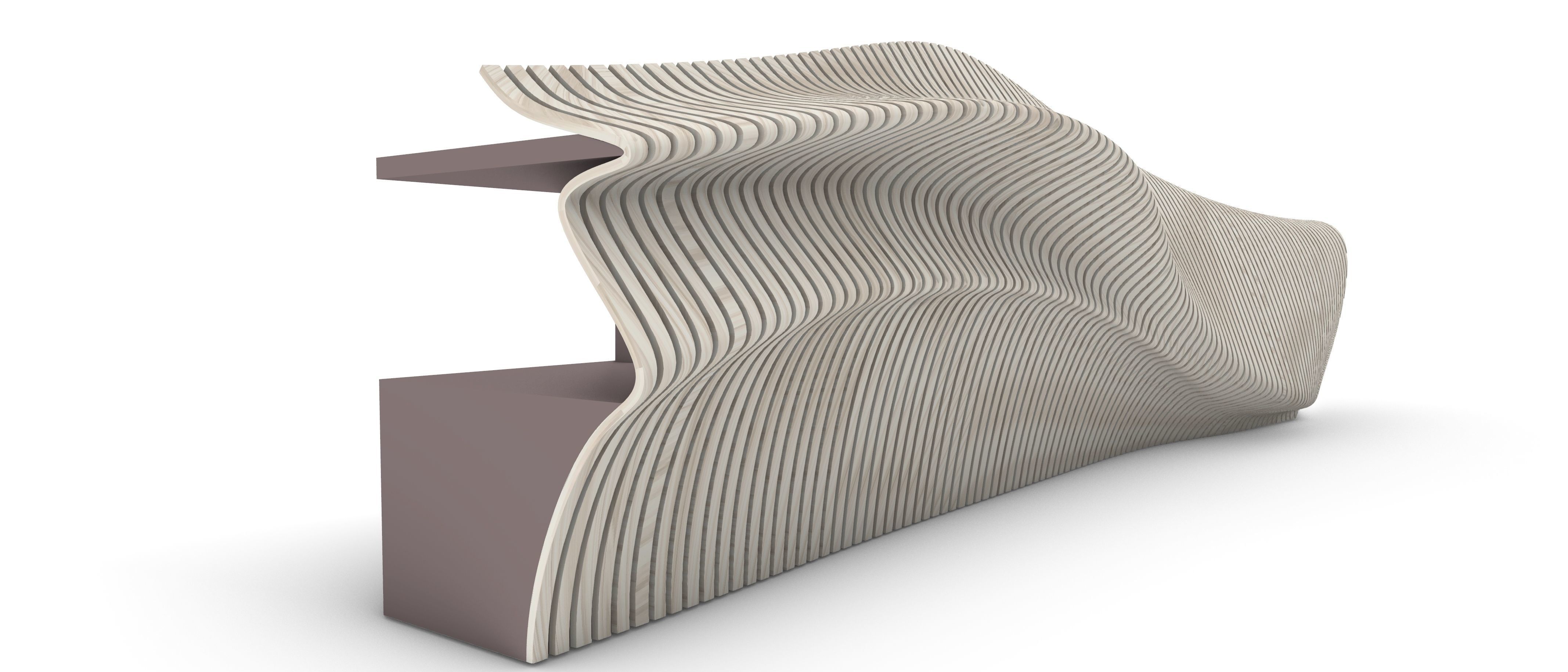 Parametric Reception Desk 3D model_3