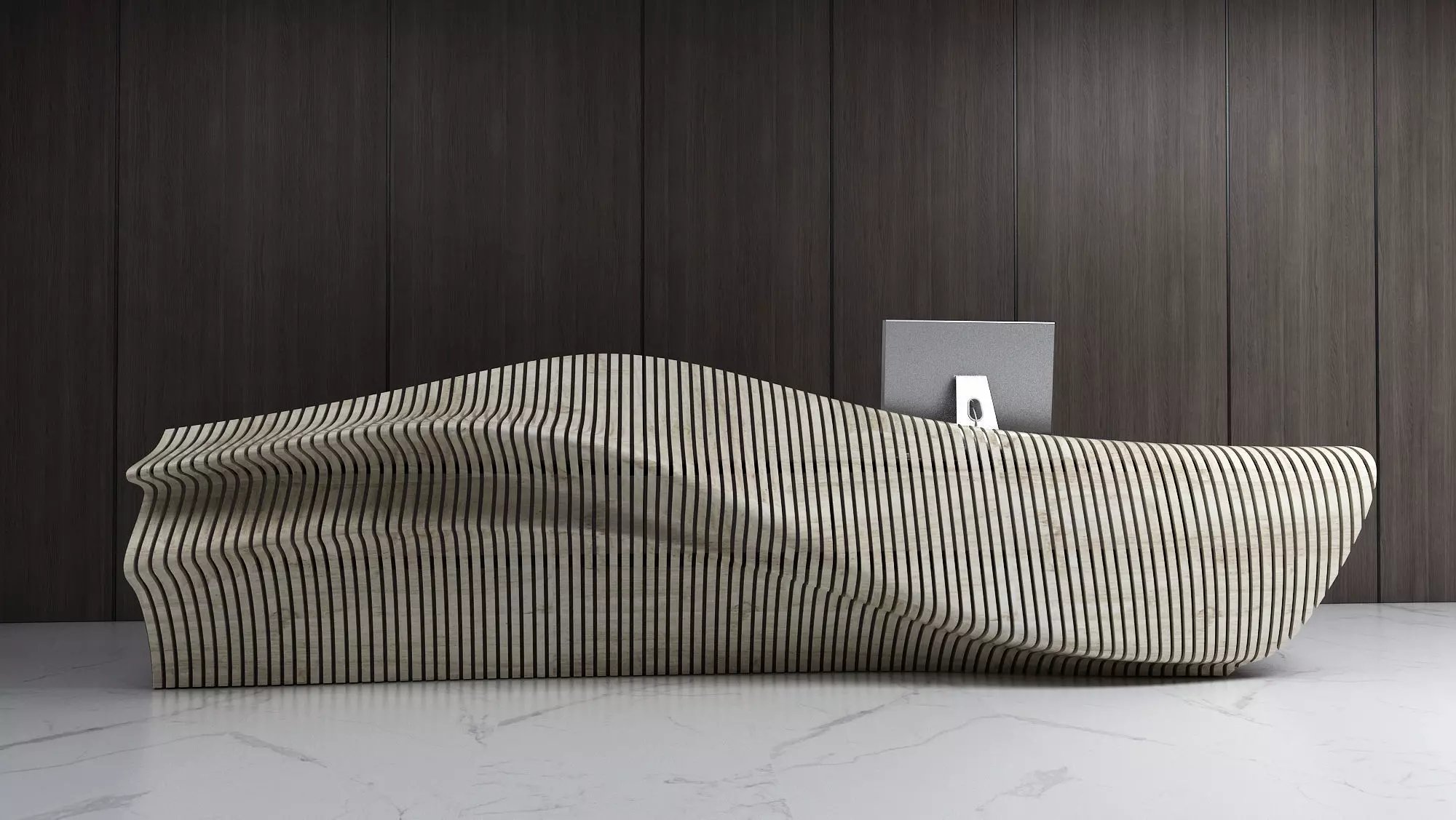 Parametric Reception Desk 3D model_0