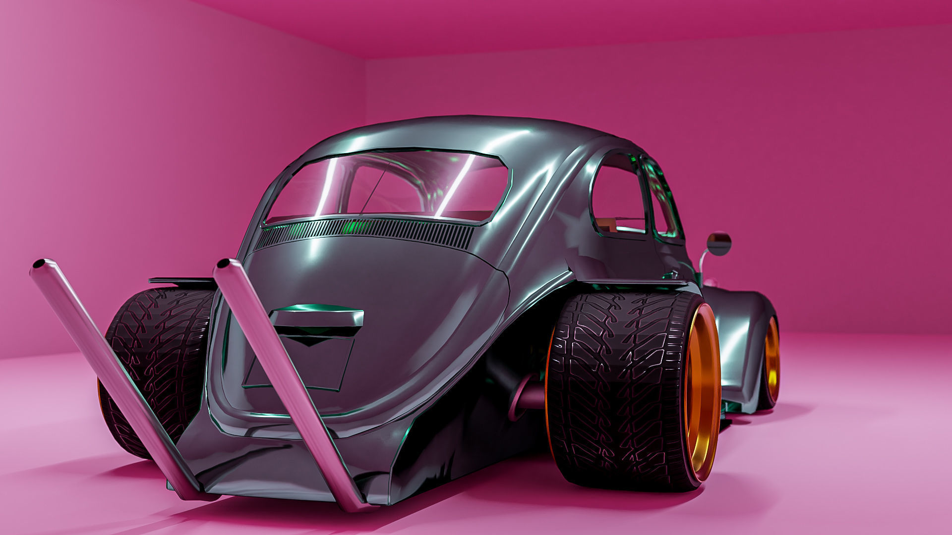 VW Beetles Bosozoku Style 3D model_2