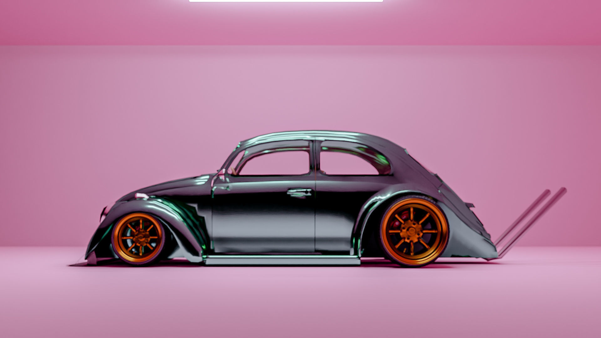 VW Beetles Bosozoku Style 3D model_3