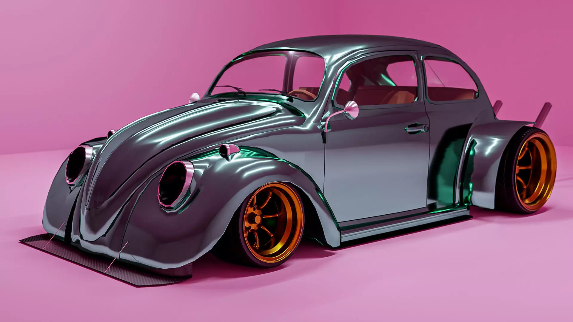 VW Beetles Bosozoku Style 3D model_0