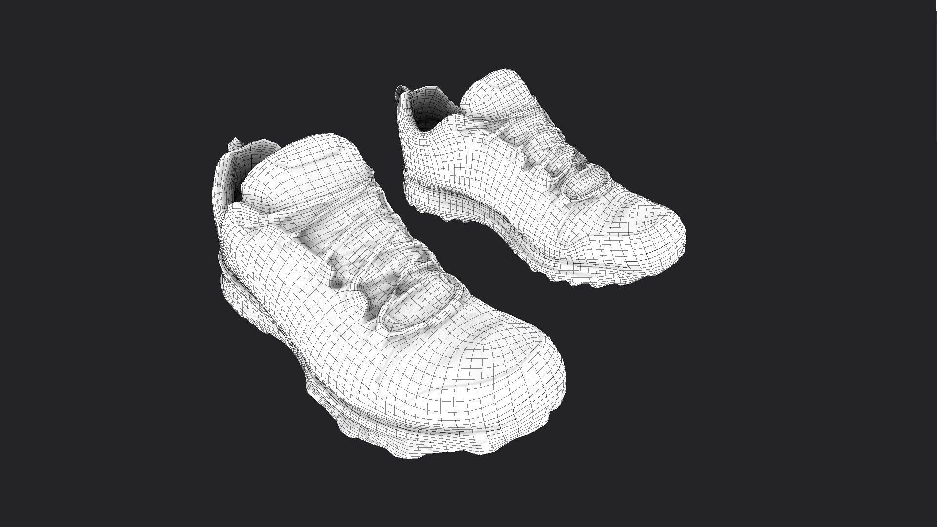Pair of Sneakers Low-poly 3D model_7