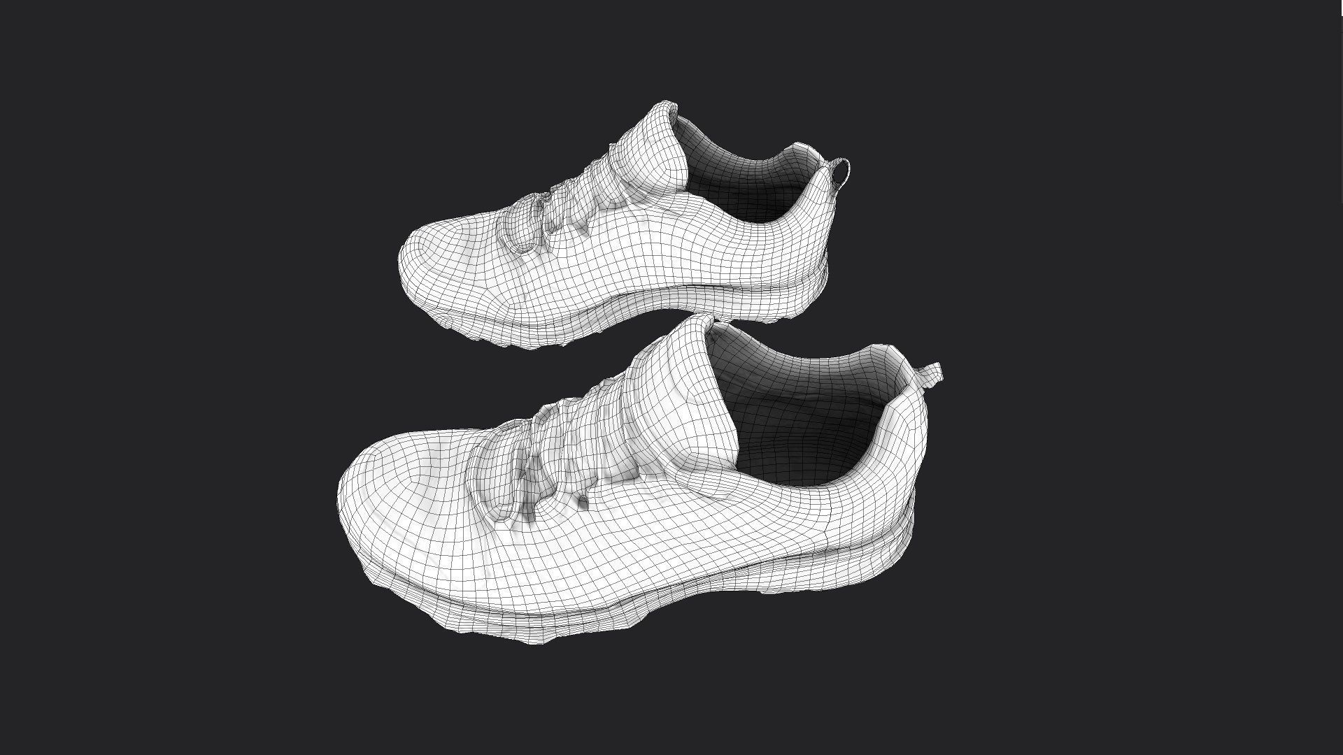 Pair of Sneakers Low-poly 3D model_10