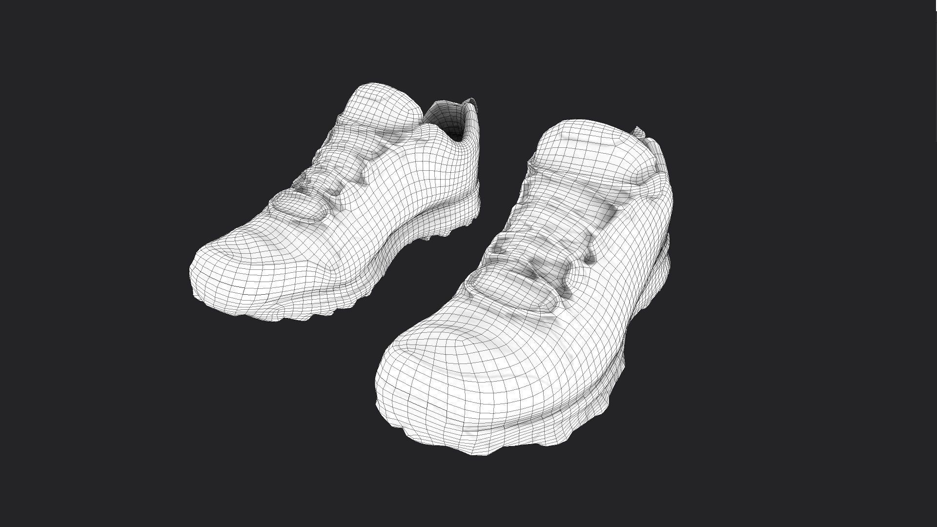 Pair of Sneakers Low-poly 3D model_6