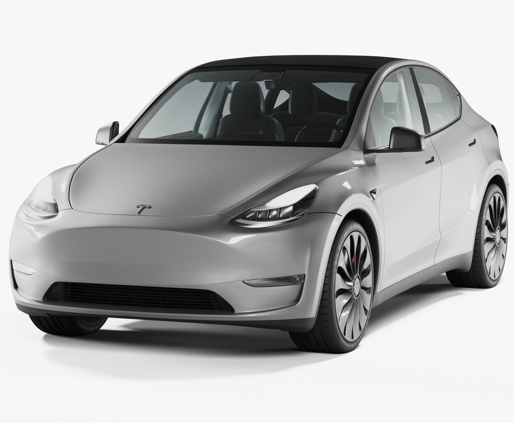 Tesla Model Y silver 3D model_3