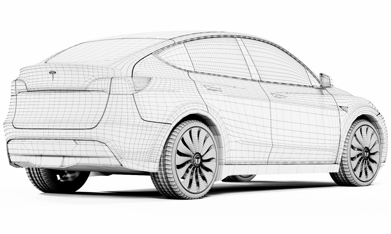 Tesla Model Y silver 3D model_17