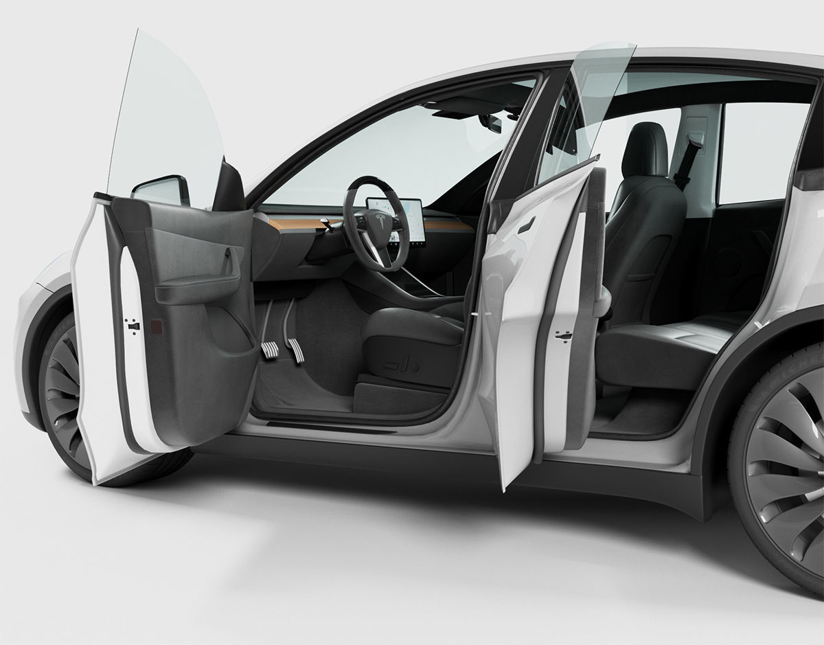 Tesla Model Y silver 3D model_14