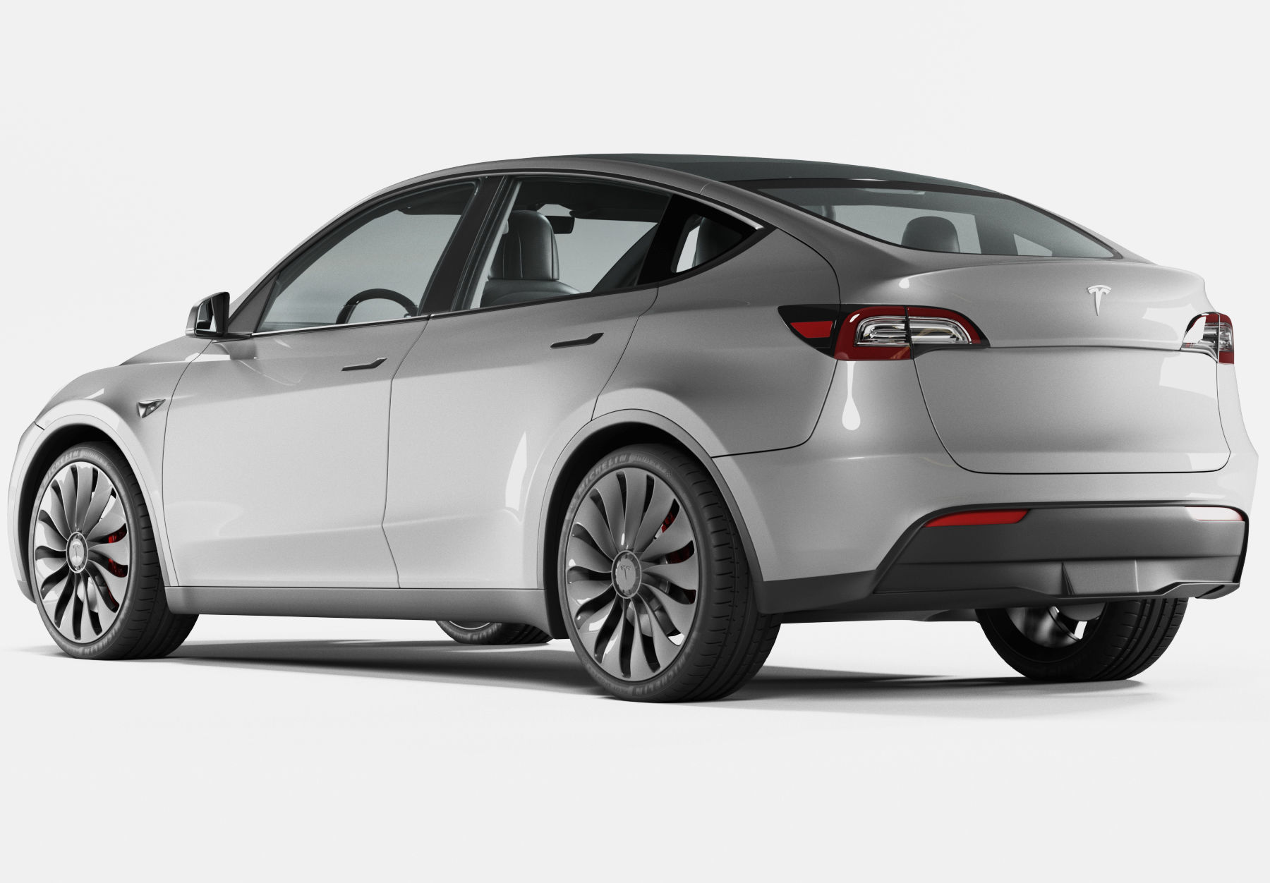 Tesla Model Y silver 3D model_2