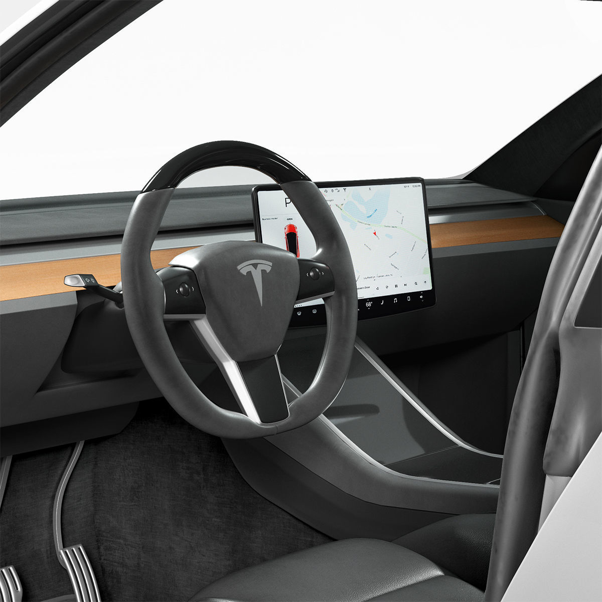 Tesla Model Y silver 3D model_15