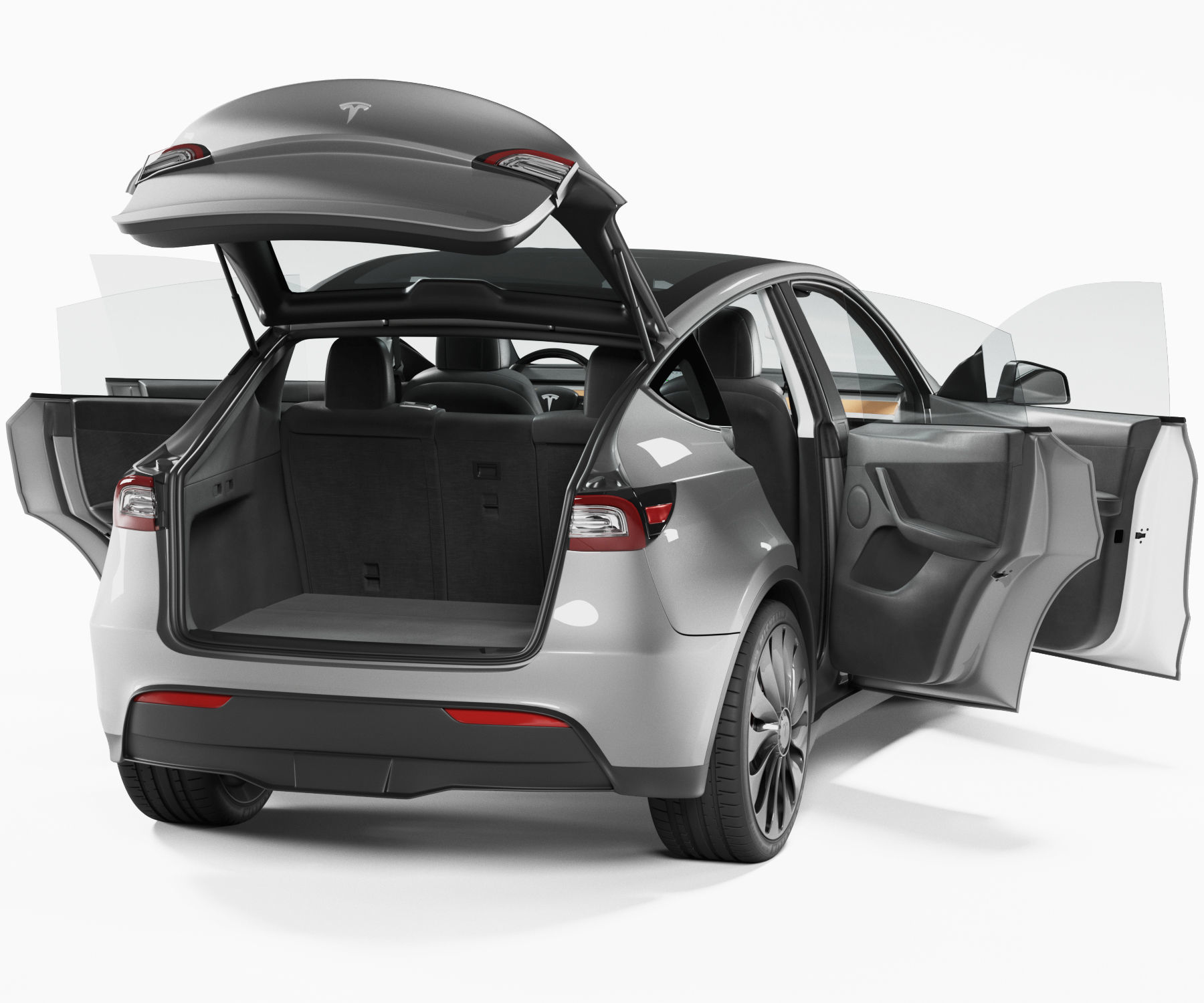 Tesla Model Y silver 3D model_6