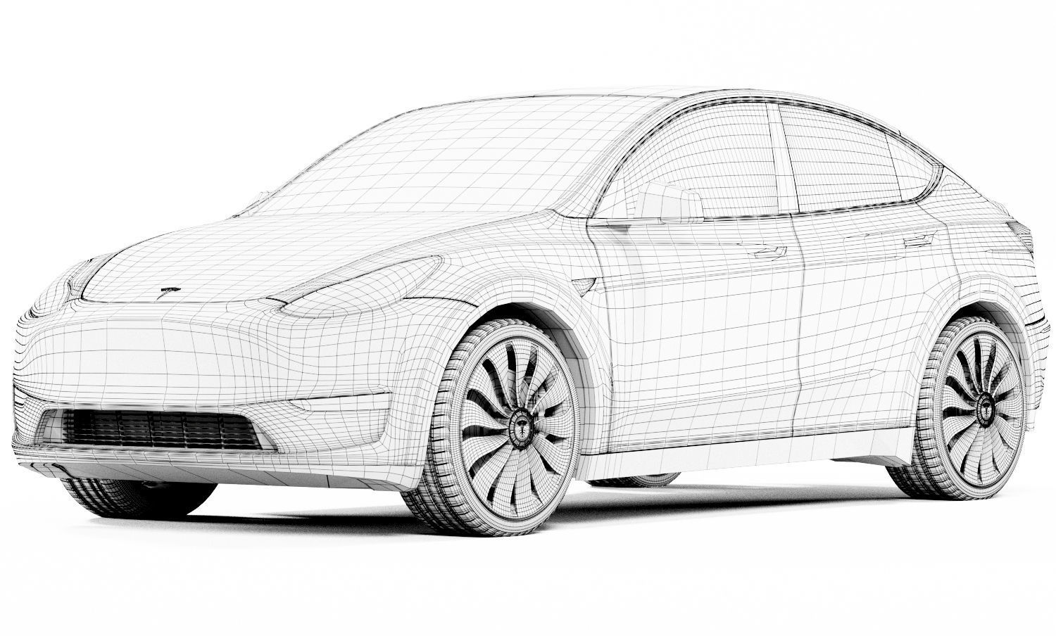 Tesla Model Y silver 3D model_16