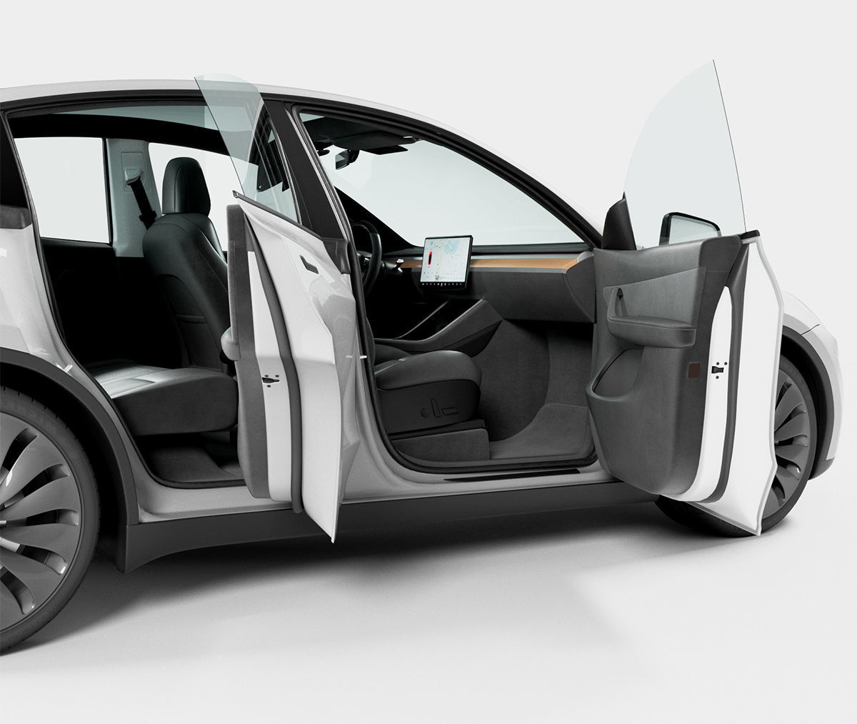 Tesla Model Y silver 3D model_12