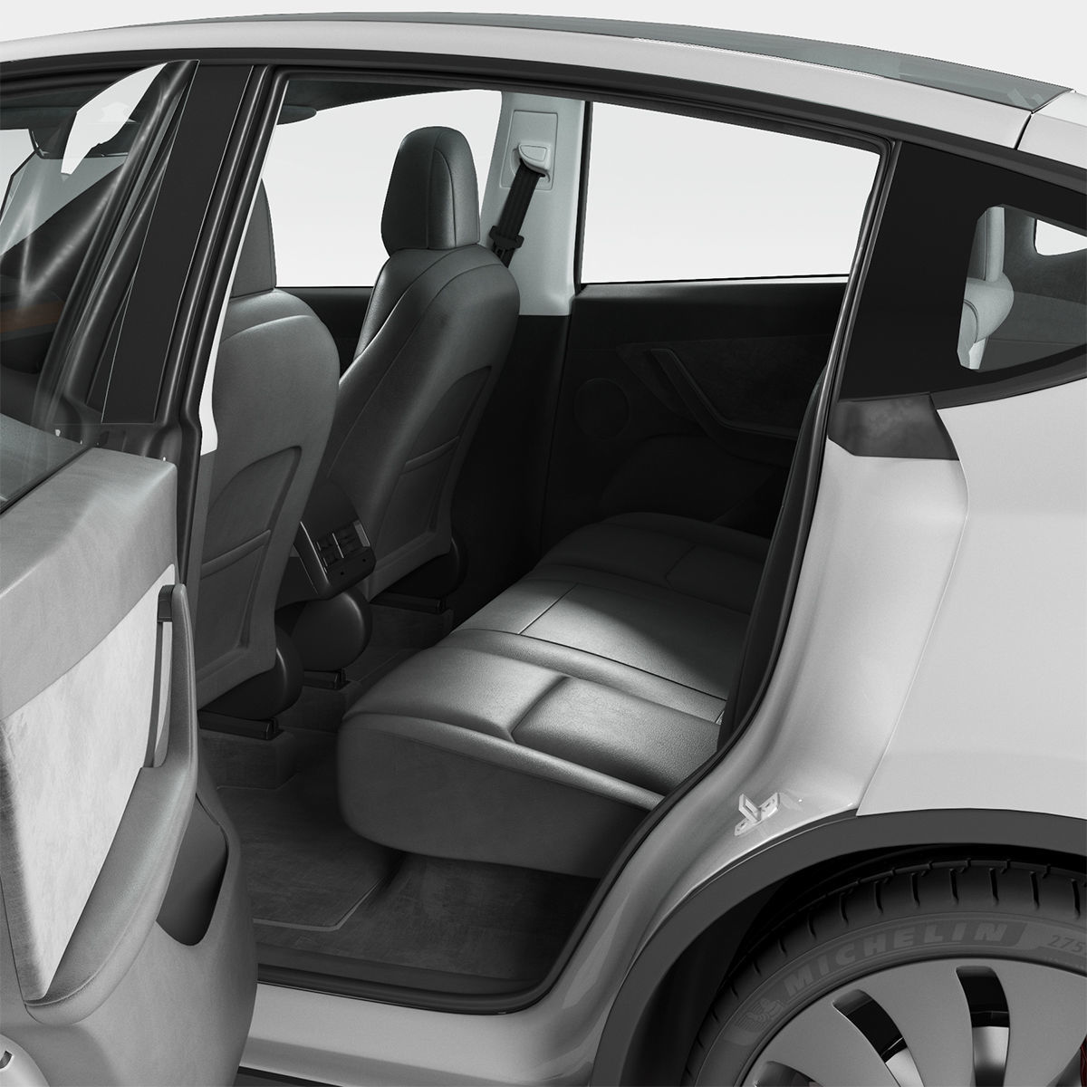 Tesla Model Y silver 3D model_9