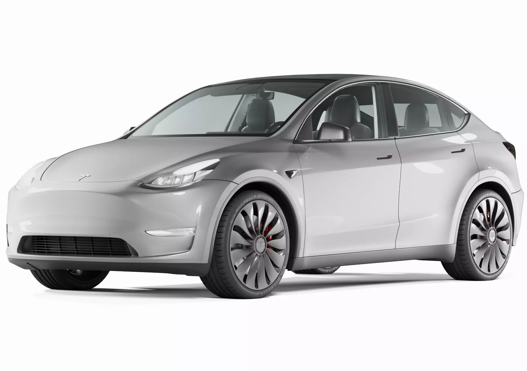 Tesla Model Y silver 3D model_0