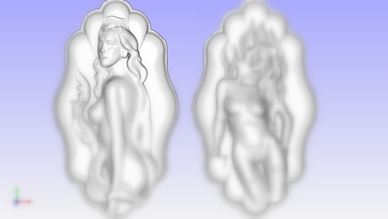 Panel - two girl 3D print model_2