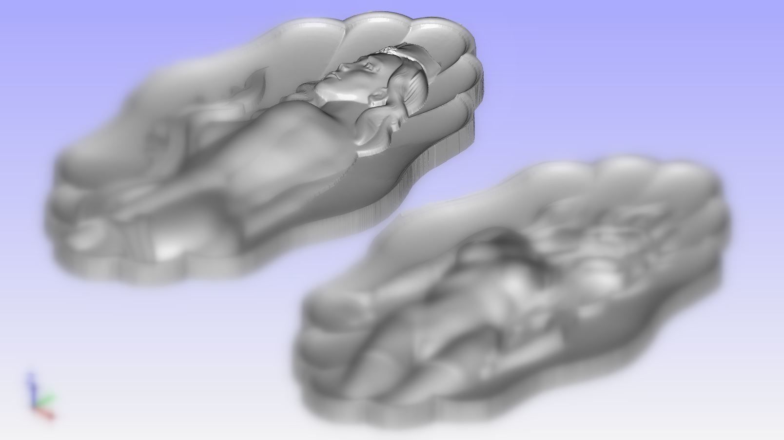 Panel - two girl 3D print model_1