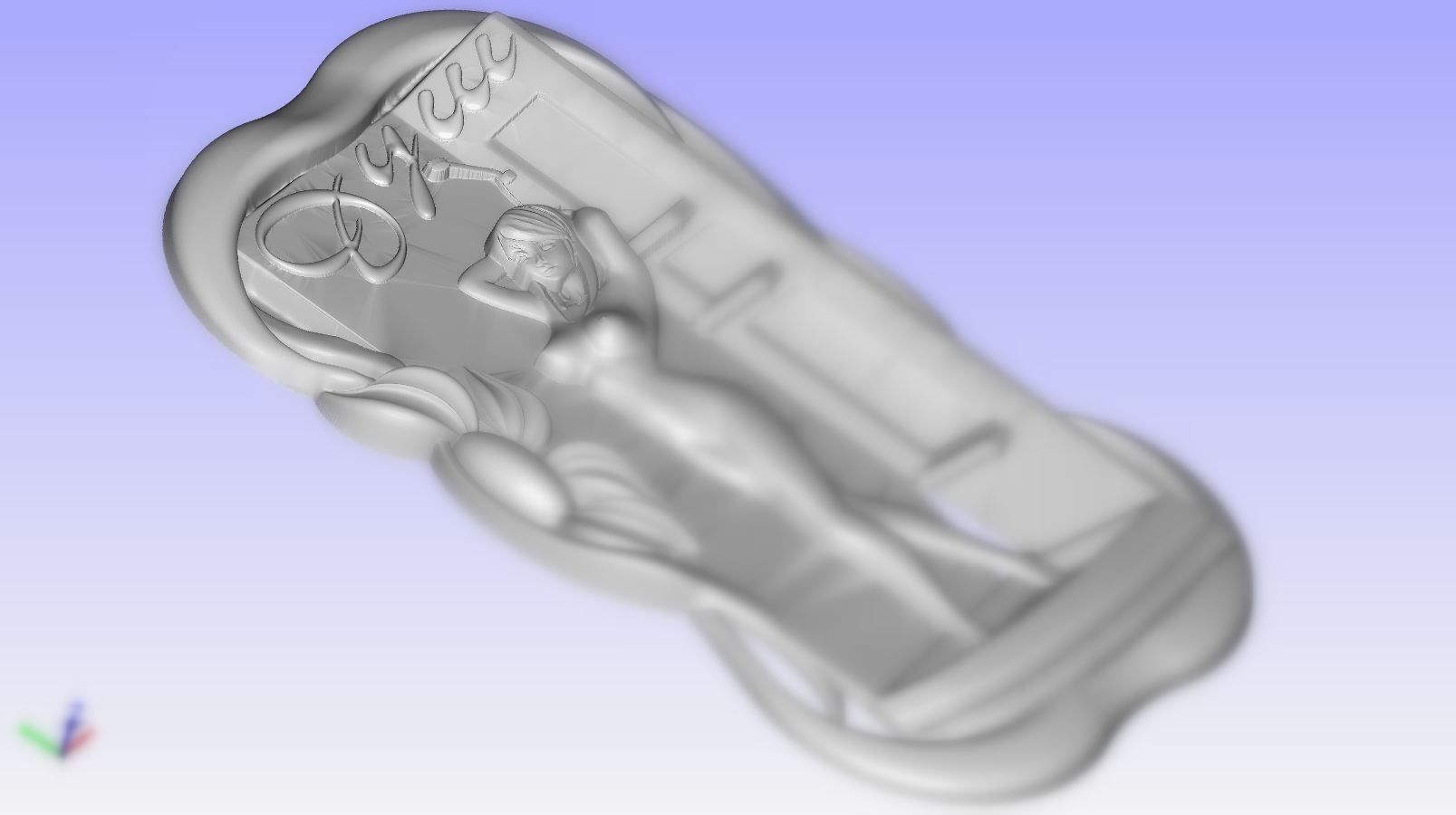 Panel - girl - stl 3D print model_5