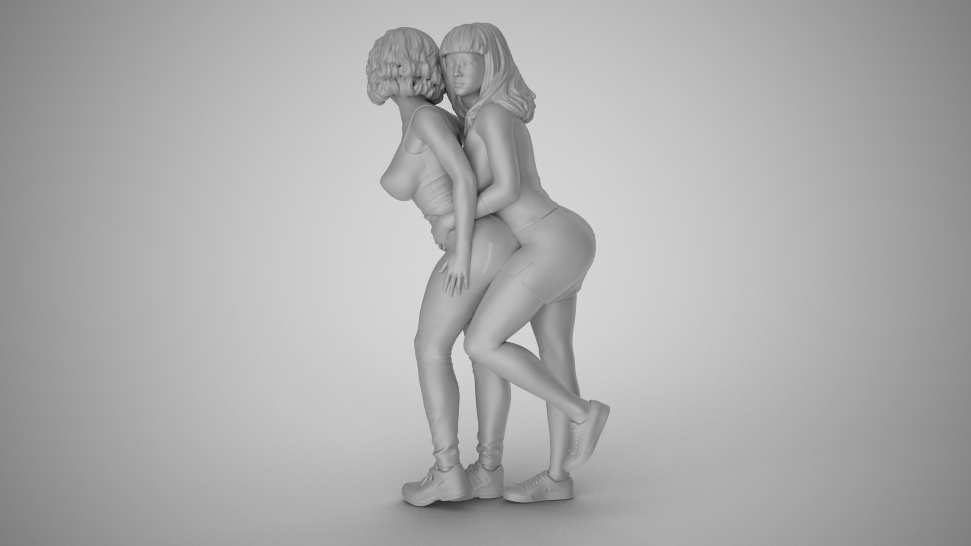 Scared Girls 3D print model_1