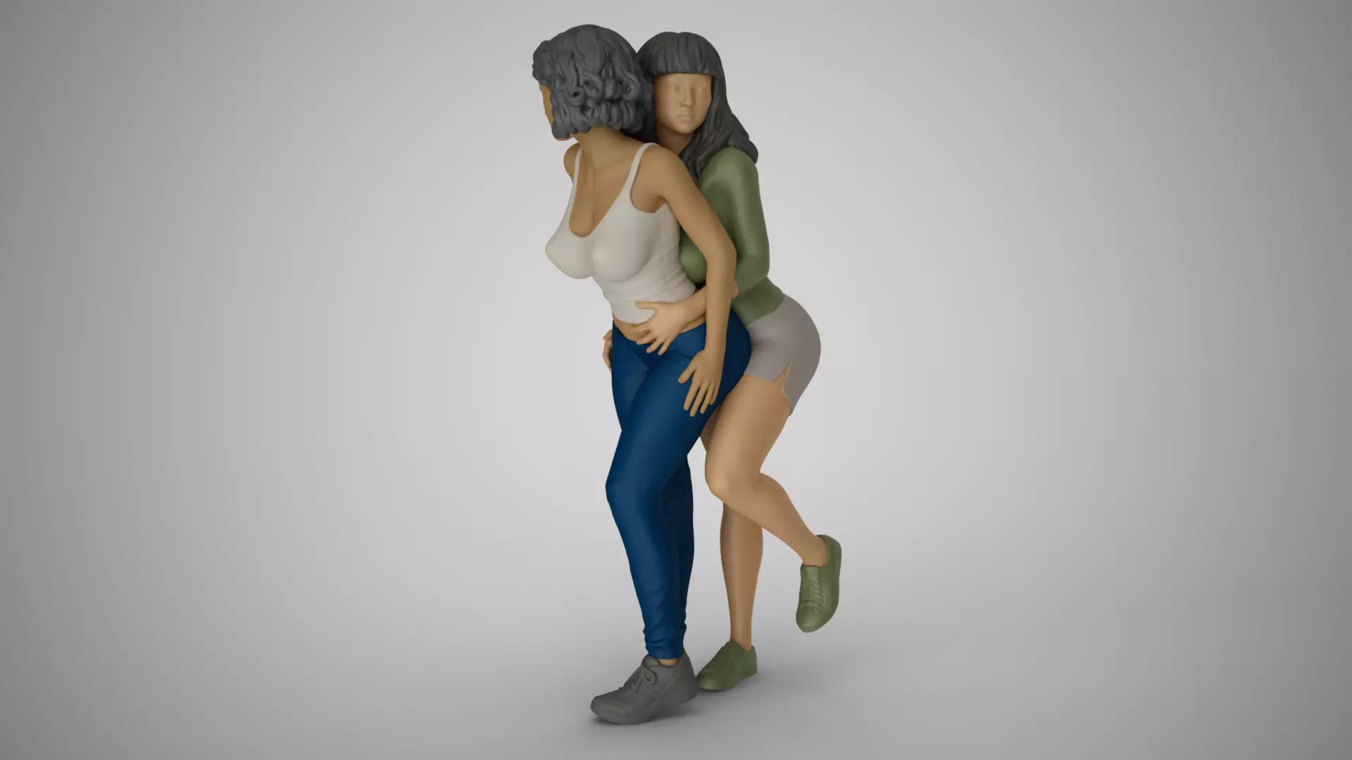 Scared Girls 3D print model_0