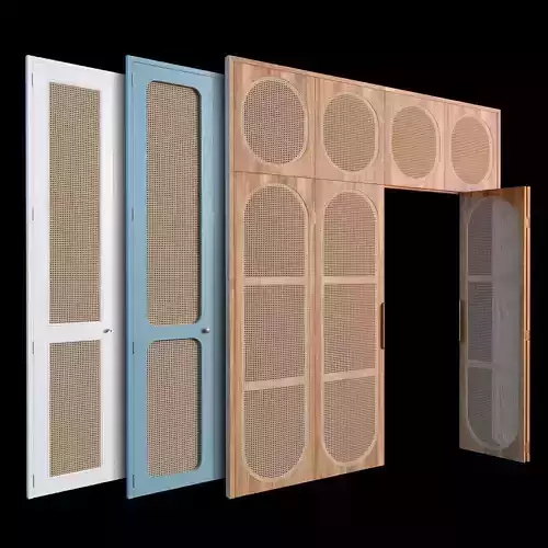 Rattan door set