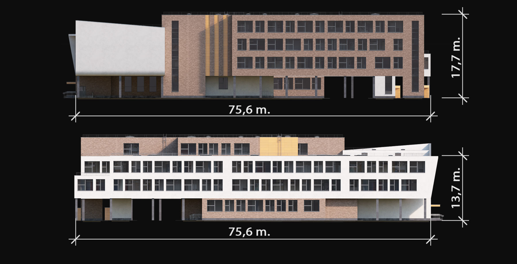Modern school building 3D model_6