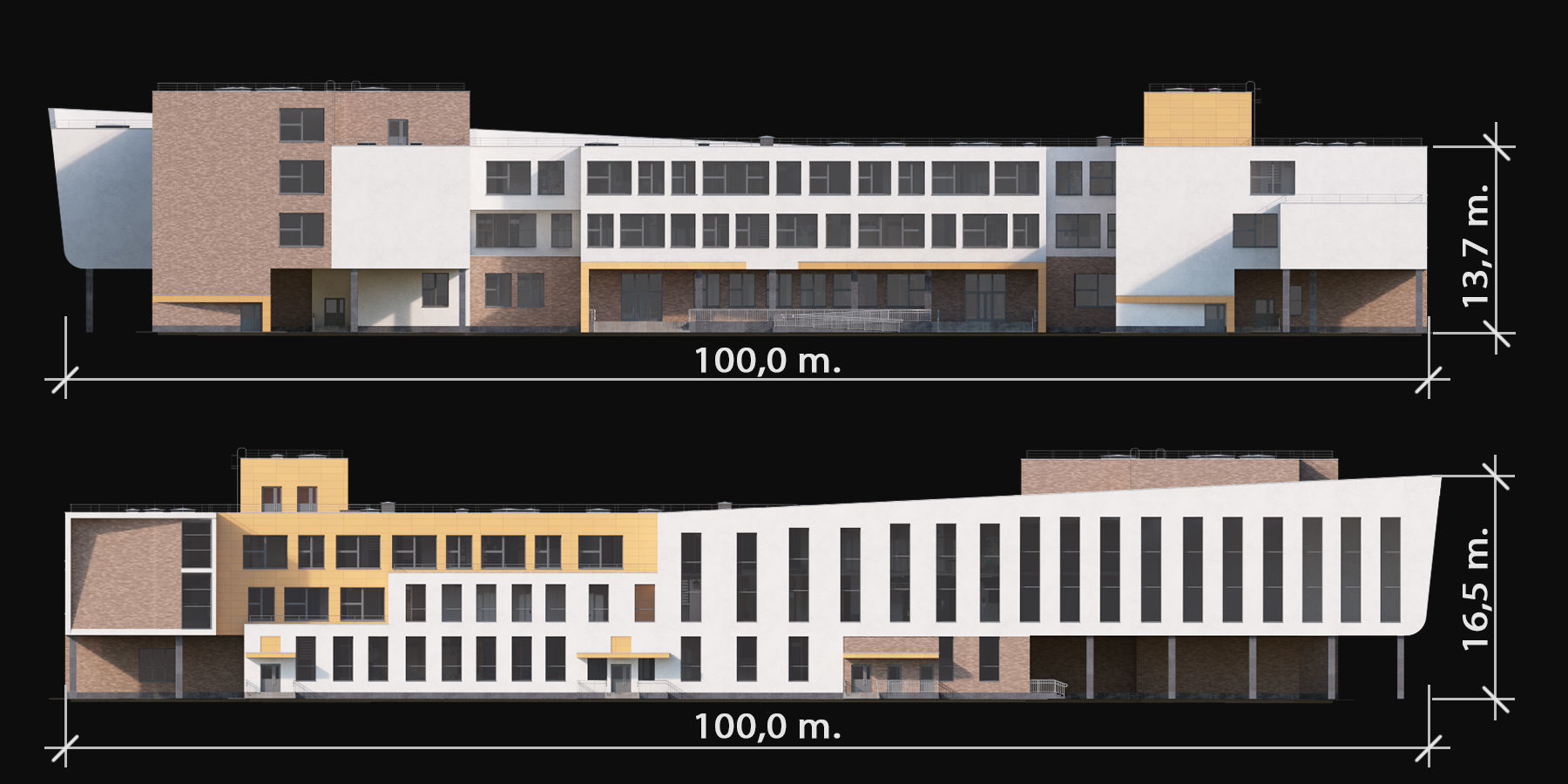 Modern school building 3D model_5