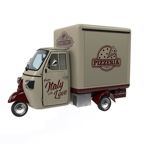Piaggio ape pizza trailer 3D model