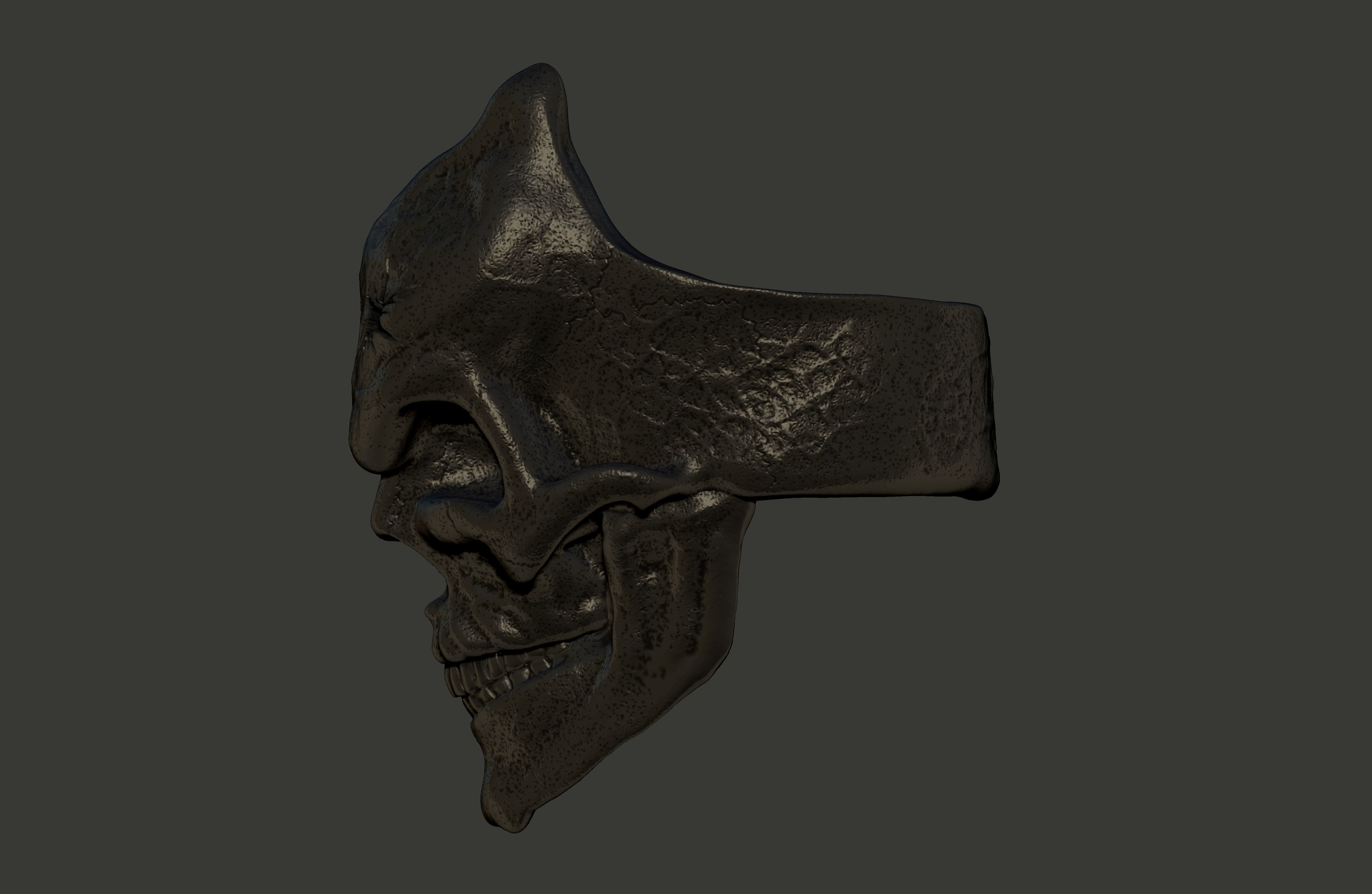 Skull Damage Ring  3d print model   3D print model_3