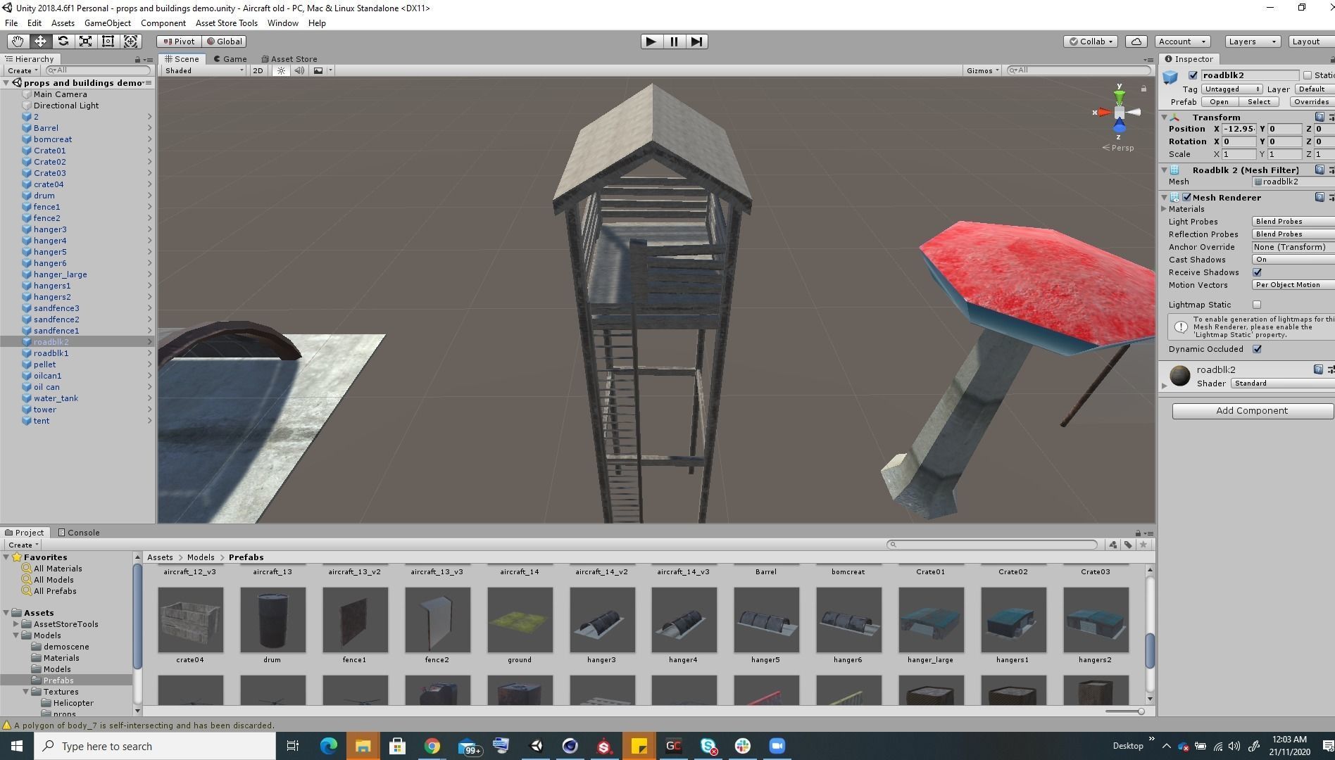 Low Poly game ready air field with helicopters and aircraft Low-poly 3D model_5