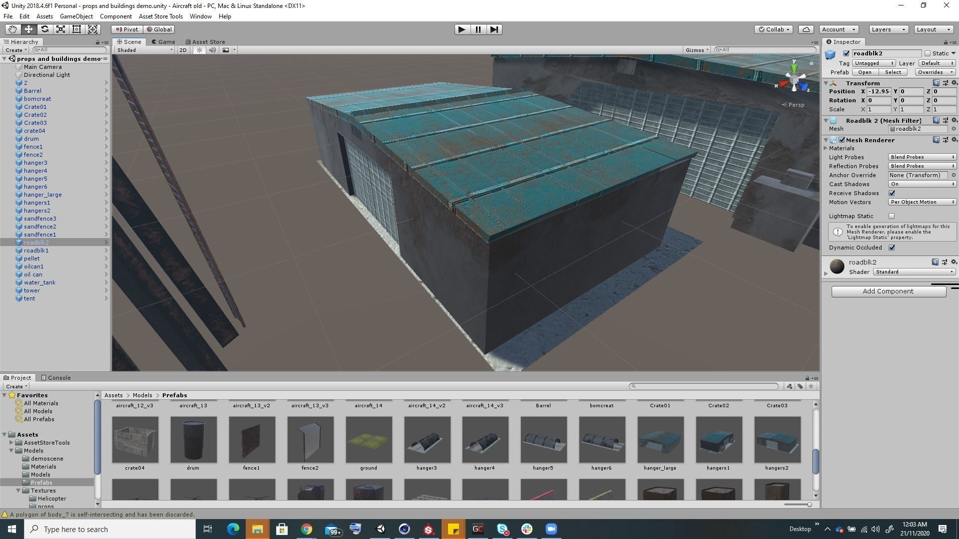 Low Poly game ready air field with helicopters and aircraft Low-poly 3D model_13