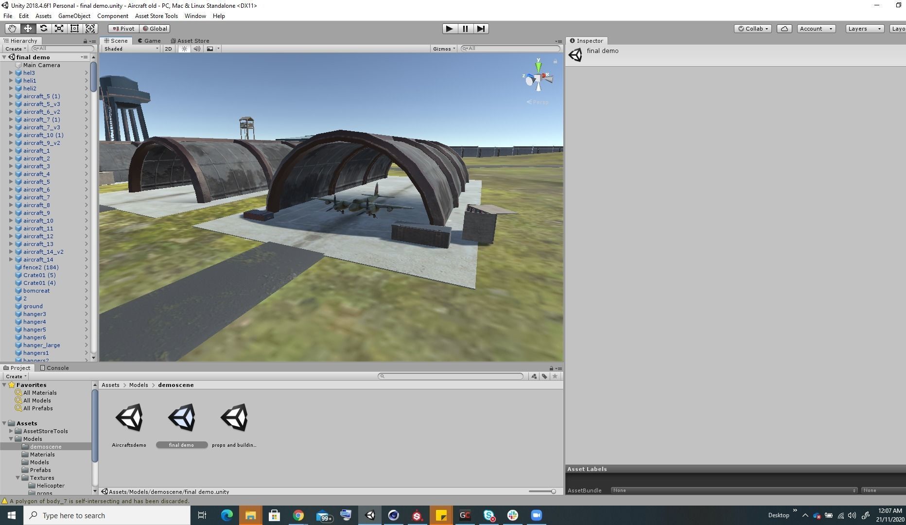 Low Poly game ready air field with helicopters and aircraft Low-poly 3D model_18