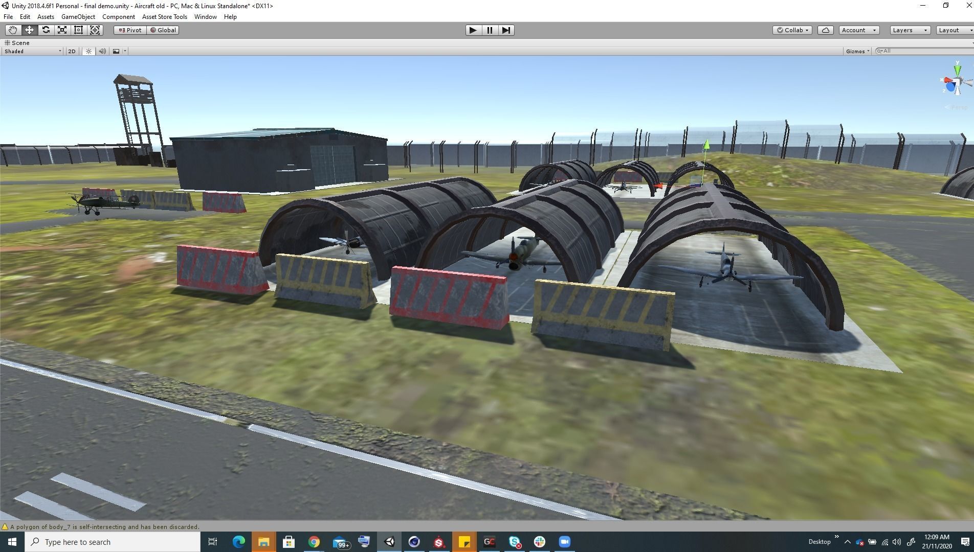 Low Poly game ready air field with helicopters and aircraft Low-poly 3D model_21