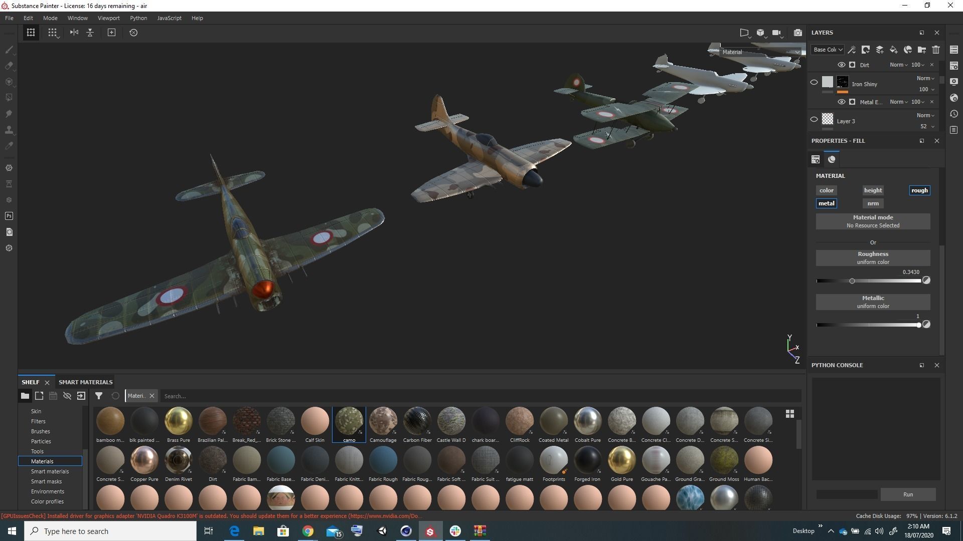 Low Poly game ready air field with helicopters and aircraft Low-poly 3D model_31