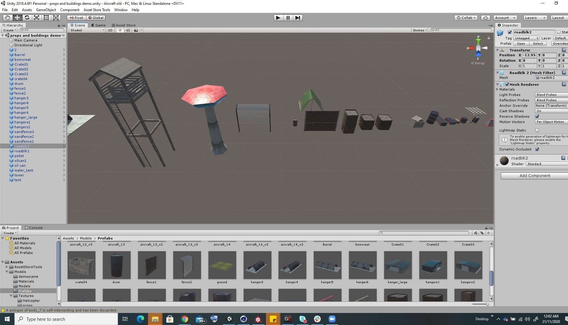 Low Poly game ready air field with helicopters and aircraft Low-poly 3D model_4