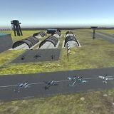 Low Poly game ready air field with helicopters and aircraft Low-poly 3D model_17